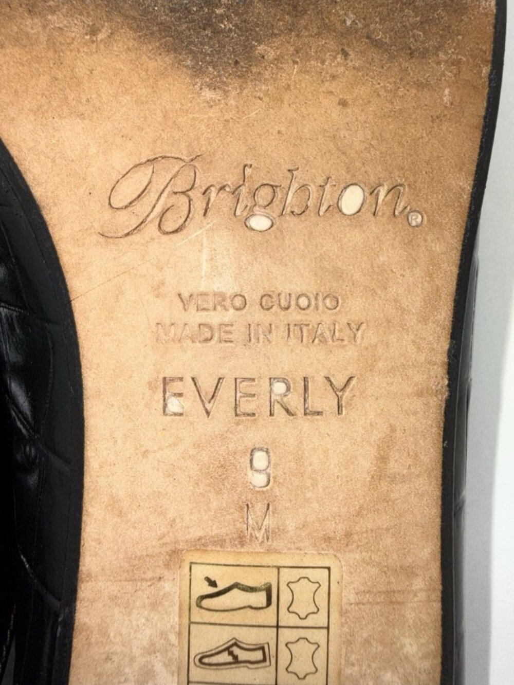 Brighton Floral Everly Mules Croc Embossed Black Low Heel Sz 9 Made In Italy - Picture 3 of 16